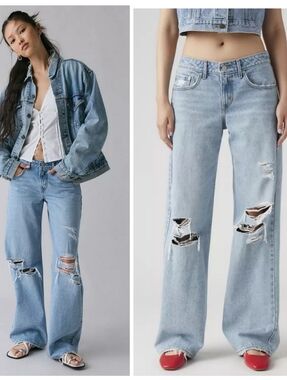 Levi's Low Loose Jeans Destroyed Y2K Indie Grunge Boho Skater Size 29 90s